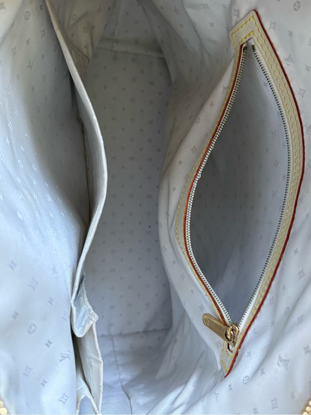Louis Vuitton Cream/Beige Leather Top-Handle Tote - Picture 6 of 7